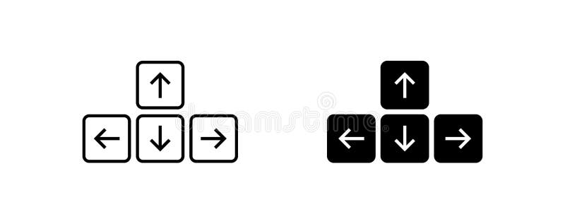 Keyboard button arrow icon on white background. Simple minimal flat vector royalty free illustration