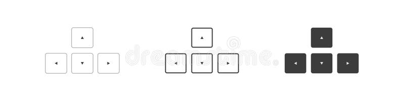 Keyboard button arrow set icon. Simple minimal flat vector vector illustration