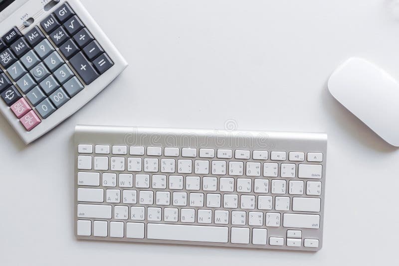Calculator and Mouse on Desk Stock Image Image of ethnicity