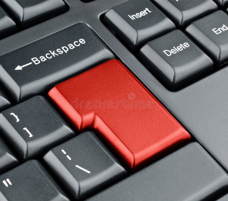 Keyboard empty red enter button royalty free stock photos