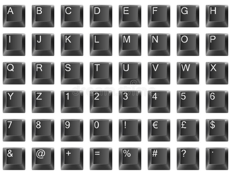 Keyboard font royalty free illustration