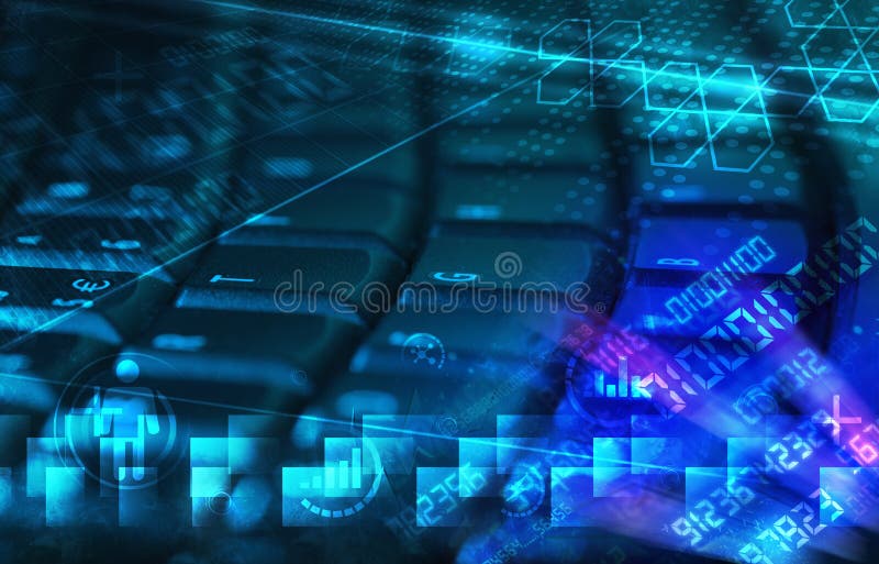 Keyboard with Glowing Programming Codes Stock Image - Image of data ...
