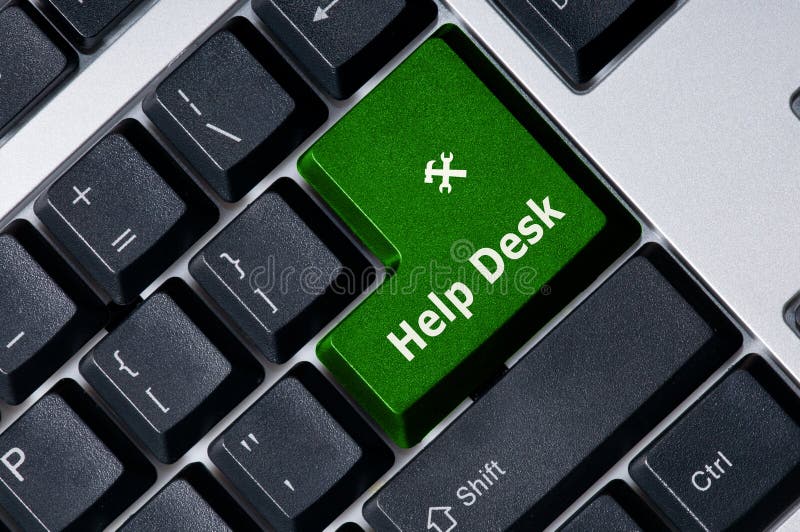 Keyboard with green key Help Desk