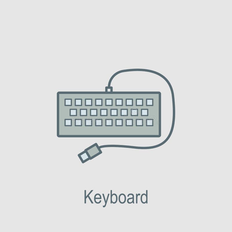 Keyboard Icon Element Of Computer Parts With Name Icon For Mobile