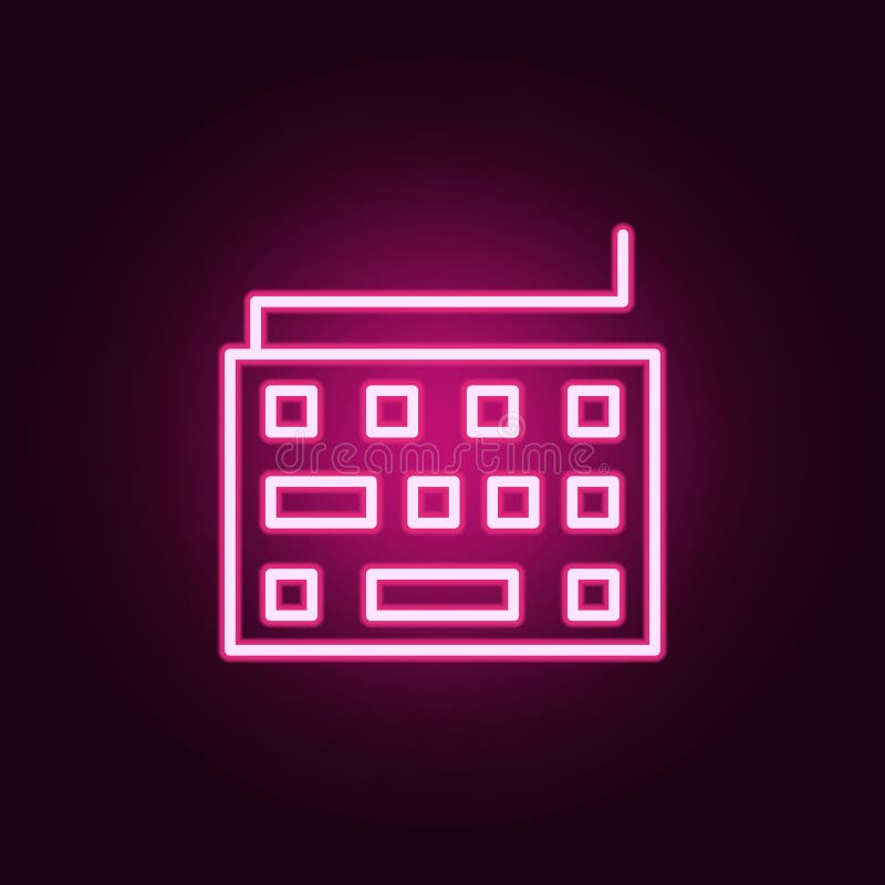 Keyboard icon. Elements of web in neon style icons. Simple icon for websites, web design, mobile app, info graphics royalty free illustration