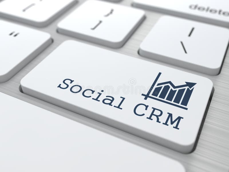 Keyboard with Social CRM Button. royalty free stock photos