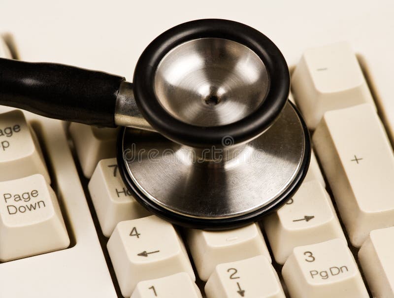 Keyboard and Stethoscope stock photo. Image of information 7317666