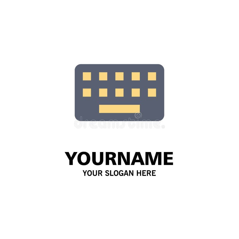 KeyBoard, Typing, Board, Key Business Logo Template. Flat Color Stock