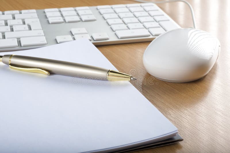 Keyboards, mouse and notebook royalty free stock images