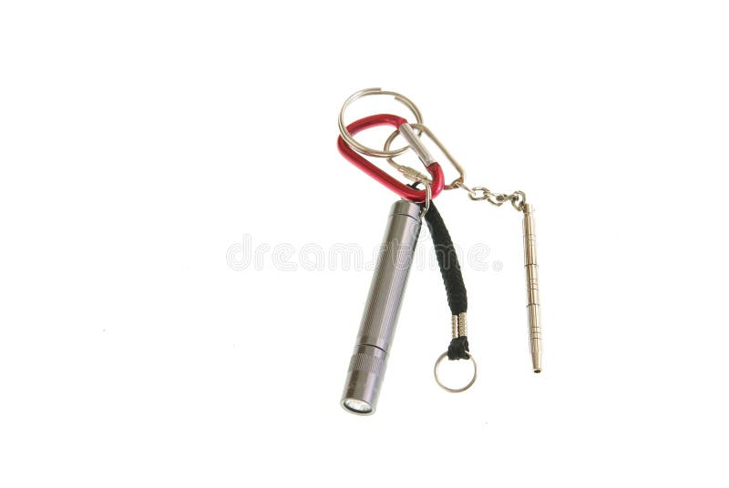 Keychain Gadgets stock photo. Image of keyring, tool, white 6977550