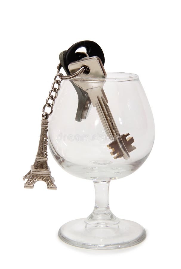 Keychain in glass one stock photo. Image of door, secure 198764770