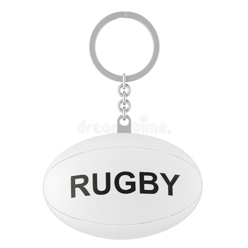 Keychain z rugby piłką, 3D rendering ilustracja wektor Keychain z rugby piłką, 3D rendering ilustracja wektor