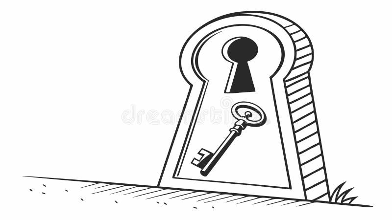 Keyhole con icone chiave Accesso alla soluzione Sicurezza vettoriale progettazione soluzione AI generativa illustrazione di stock