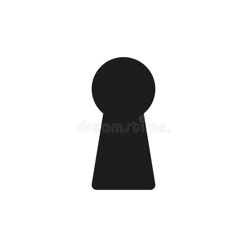 Keyhole Icon. Simple Vector Illustration on White Background. Stock