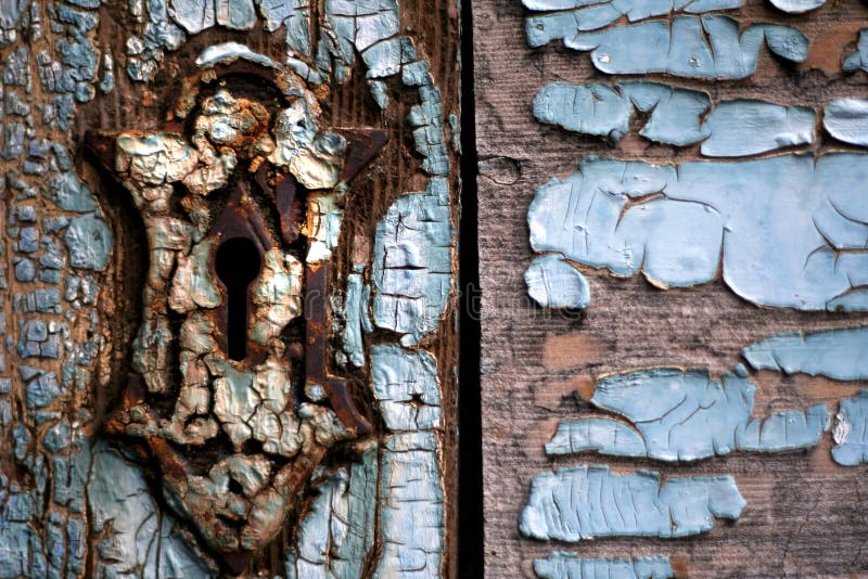 Keyhole on worn out wooden door royalty free stock photography Keyhole on worn out wooden door royalty free stock photography