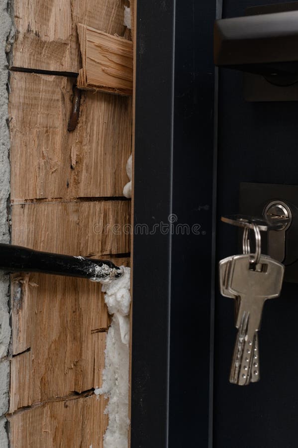 Keys in the Door Lock of the Interior Door Stock Photo Image of
