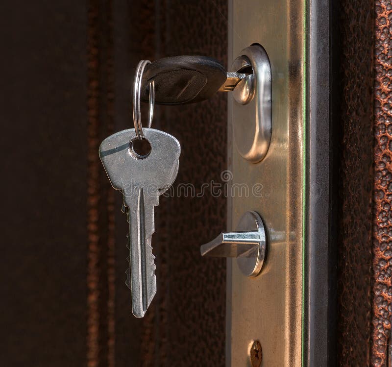 Door lock with keys stock photo. Image of metal, lock 27994548