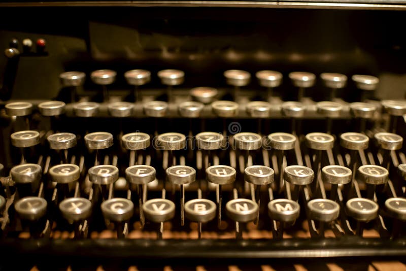 Keys of an old typewriter stock image. Image of concept 209863053