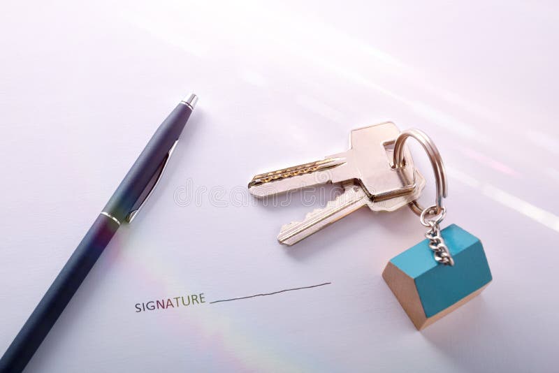 Download Concept Of Contract Signing For Purchase Of A House Stock Image - Image of loan, closeup: 101126683