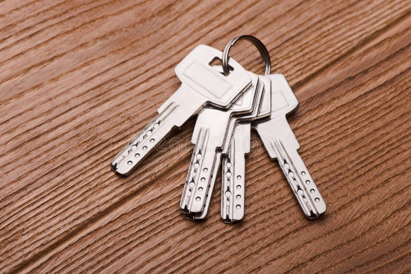 The Keys To the Door on the Table. Keys Close Up Stock Image - Image of