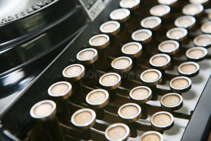 Keys of an old typewriter stock photo. Image of office 14205450