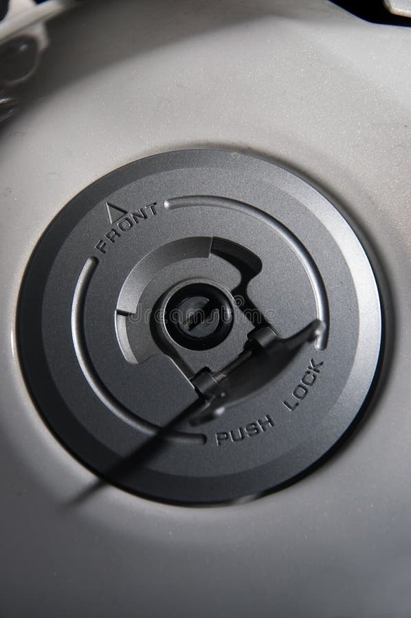 Keyway of the Fuel Cap on Motorcycle. Stock Image Image of gasoline