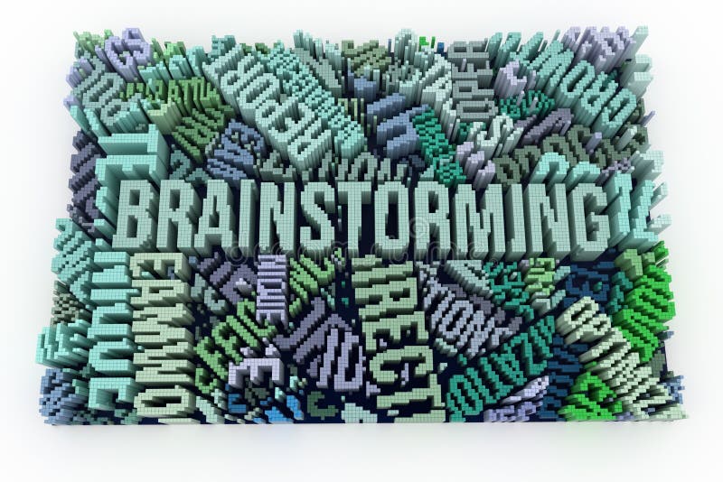 Keyword of Brainstorming. Geometric structure block. For graphic royalty free illustration Keyword of Brainstorming. Geometric structure block. For graphic royalty free illustration
