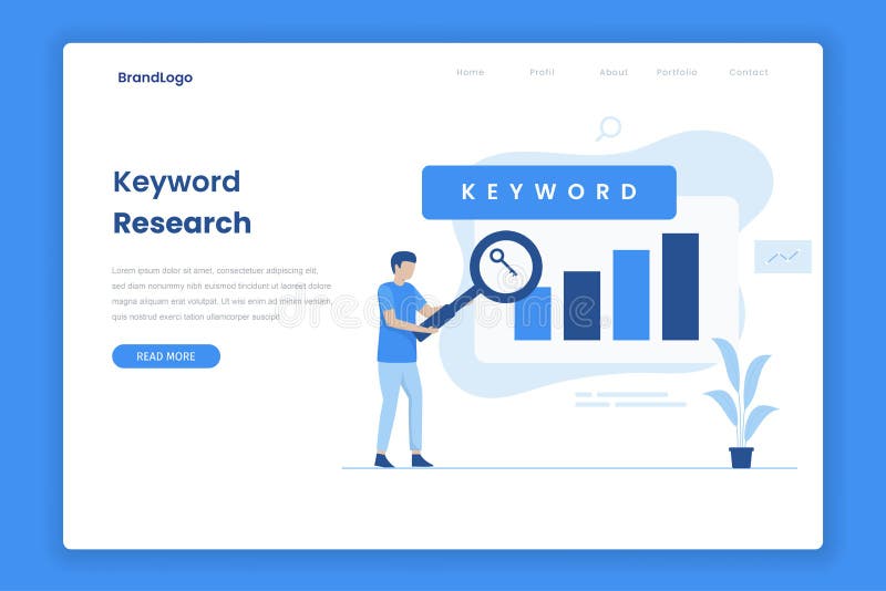 Keyword Research Tool Landing Page Stock Vector Illustration Of Concept Site