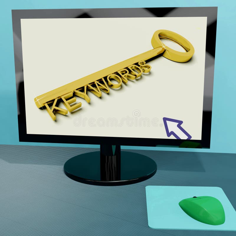 Keywords Key On Computer Shows Online Optimization royalty free stock image Keywords Key On Computer Shows Online Optimization royalty free stock image