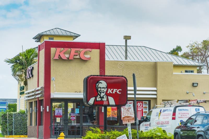 KFC restaurant in Miami editorial stock image. Image of cafe 144403409