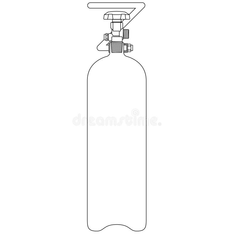 Thin line gas cylinder icon Royalty Free Vector Image