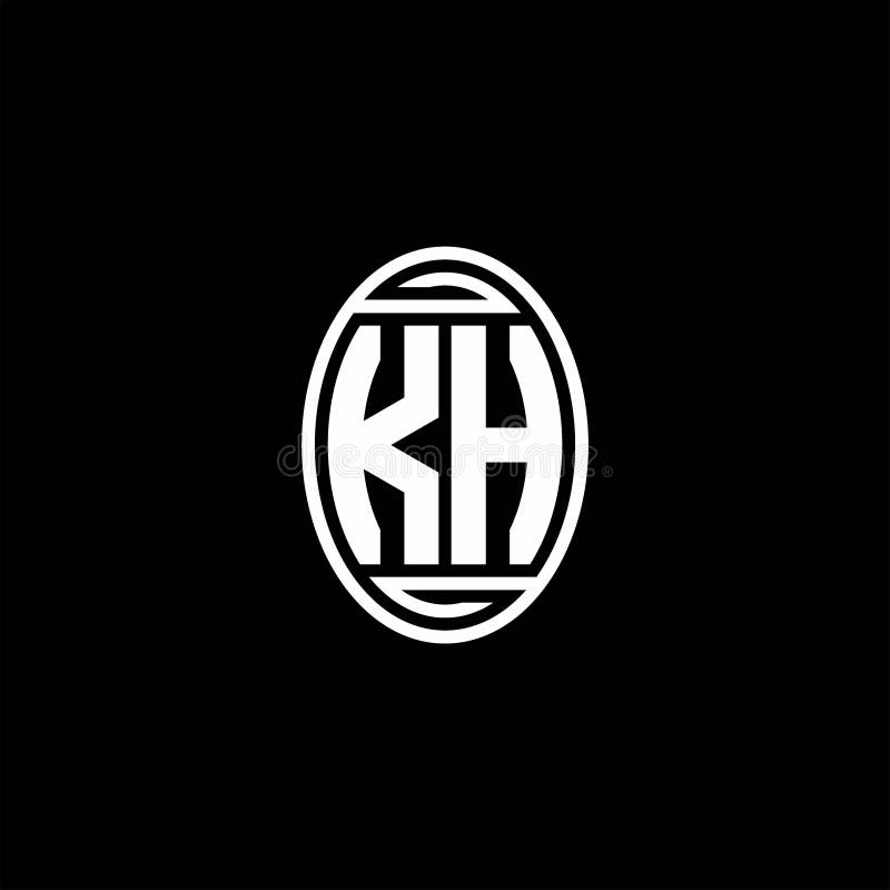 KH Monogram Logo Isolated on Oval Rotate Shape Stock Vector ...