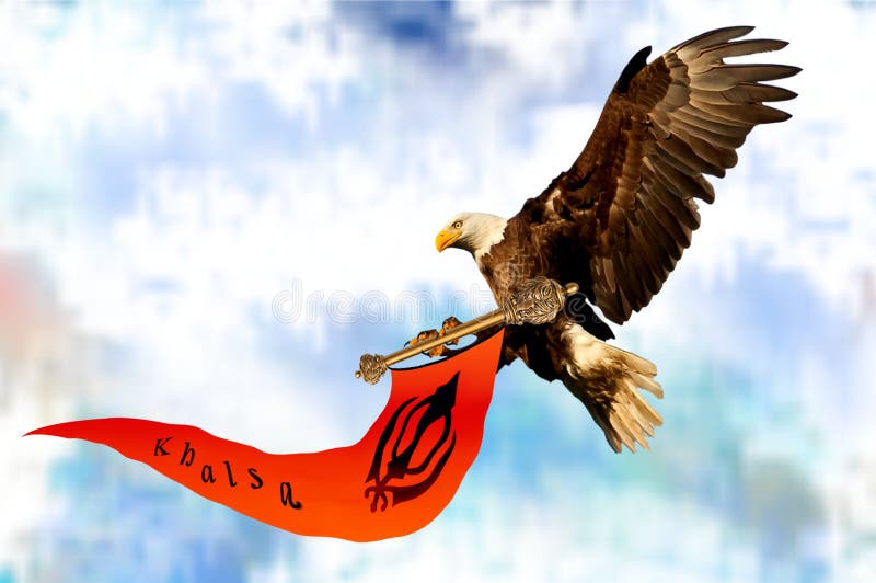 Khalsa flagi chwyt orłem obrazy royalty free Khalsa flagi chwyt orłem obrazy royalty free