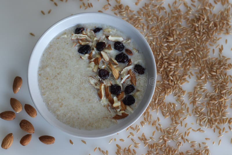 Khapli Wheat Porridge. Healthy Porridge Made of Broken Emmer Wheat