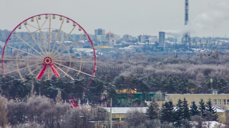 Kharkiv Stadt von über Timelapa im Winter. ukrainisch.