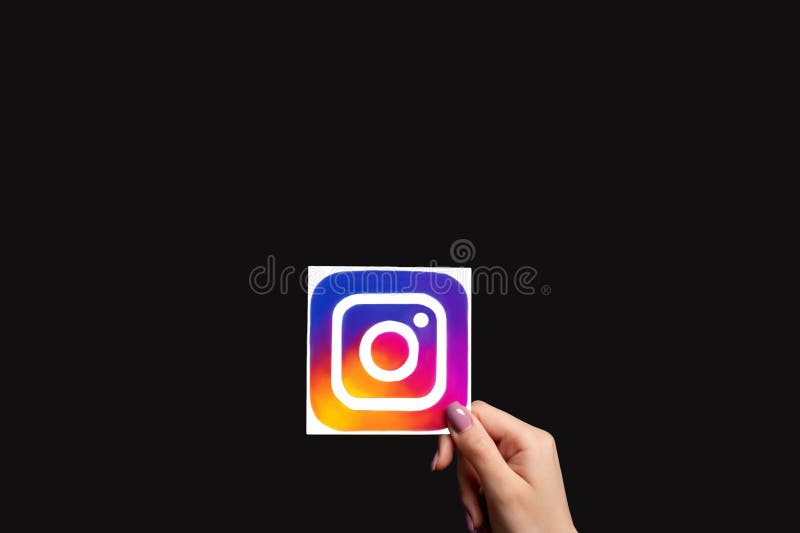 Instagram Icon Social Media Hand Mobile App Black Editorial Photo - Image  of hand, marketing: 202685841