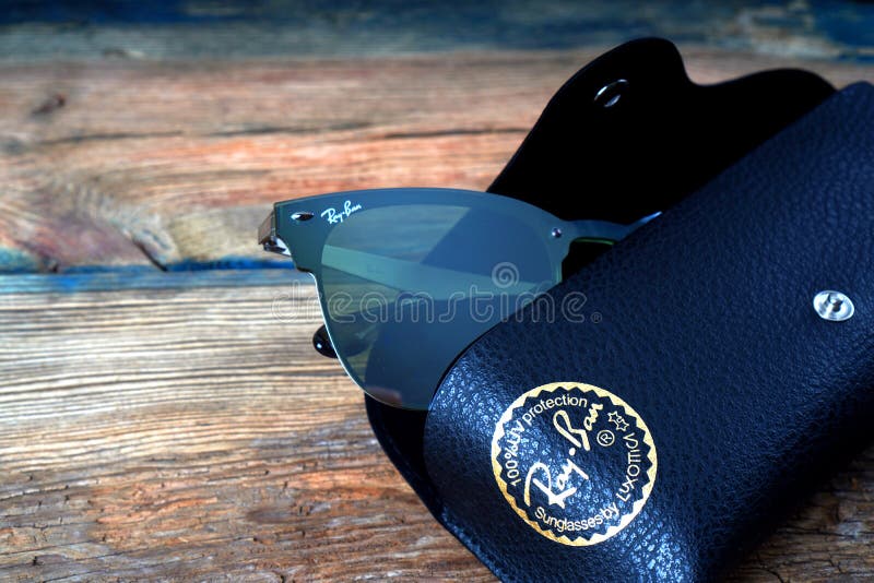 KHARKIV, UKRAINE - MARCH 12, 2020: Illustrative Editorial of the Fragment  of Ray-Ban Sunglasses Editorial Stock Image - Image of modern, lens:  175795764