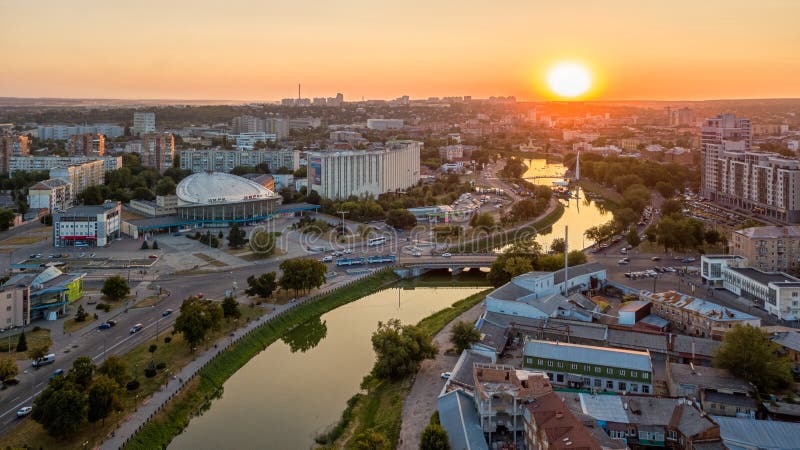 Kharkiv Ukraine panorama of the city from a height royalty free stock images Kharkiv Ukraine panorama of the city from a height royalty free stock images
