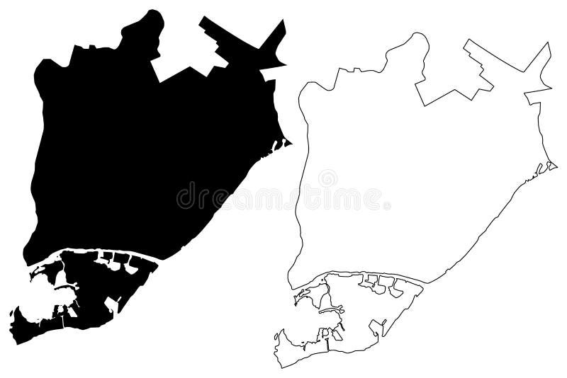 Kherson City Ukraine map vector illustration, scribble sketch City of Kherson map stock illustration