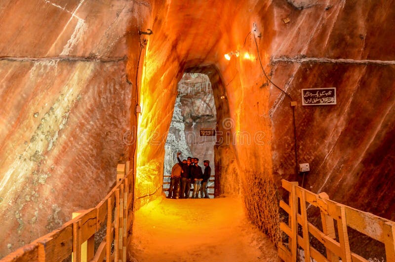 Khewra Salt Mine Pakistan. The World`s second biggest Salt Mines stock photography