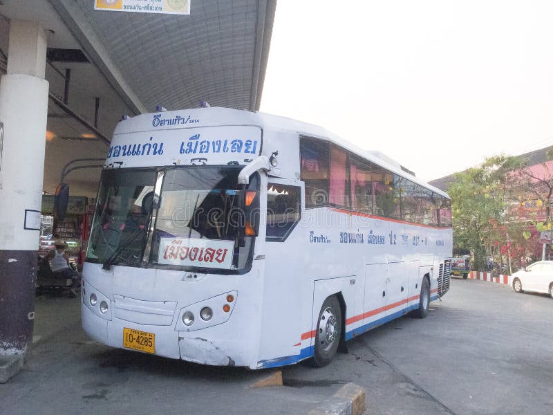 Khon Kaen aan Loei-bus stock afbeelding Khon Kaen aan Loei-bus stock afbeelding
