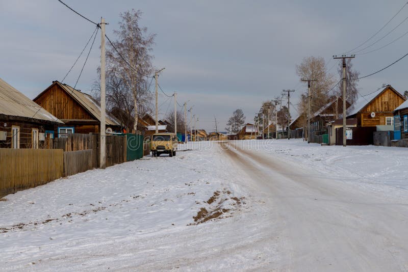 Khuzhir village near Lake Baikal, Russia Mar 2018