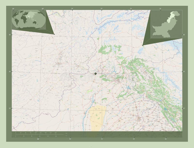 Khyber Pakhtunkhwa, Pakistan. OSM. Capital Stock Illustration