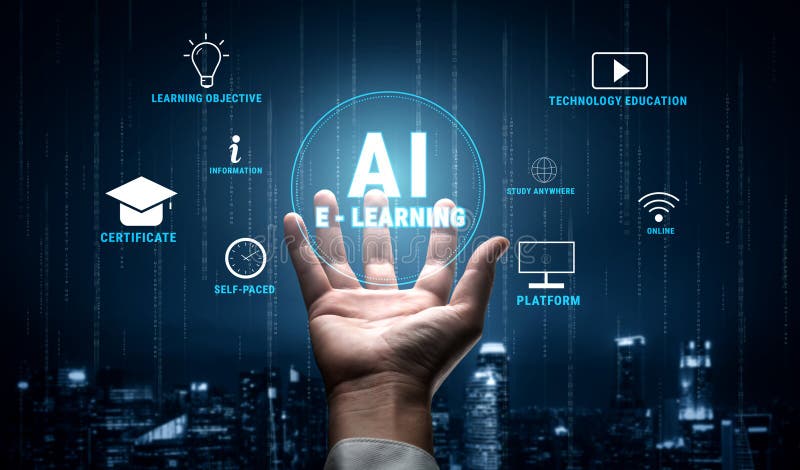 KI im E-Learning für personalisierte Online-Bildung – Motiv lizenzfreies stockfoto