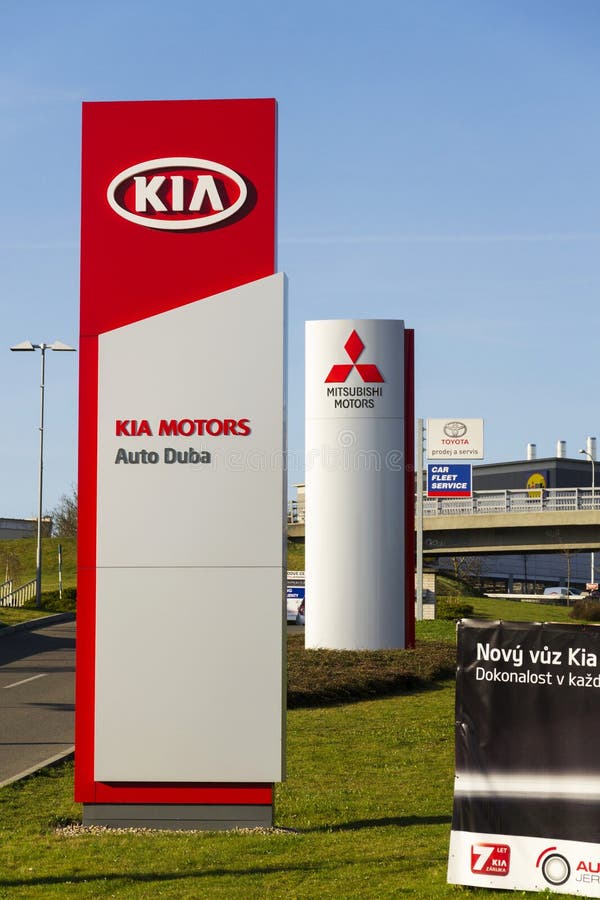 Hyundai Dealership Indianapolis >> Kia Motors Company Logo In Front Of Dealership Building On March 31, 2017 In Prague, Czech ... Hyundai Dealership Indianapolis >> Kia Motors Company Logo In Front Of Dealership Building On March 31, 2017 In Prague, Czech ...