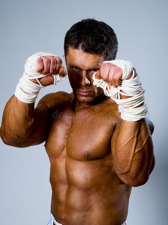 Kickboxer in Fighting Stance Stock Image Image of athlete, kick 32572135