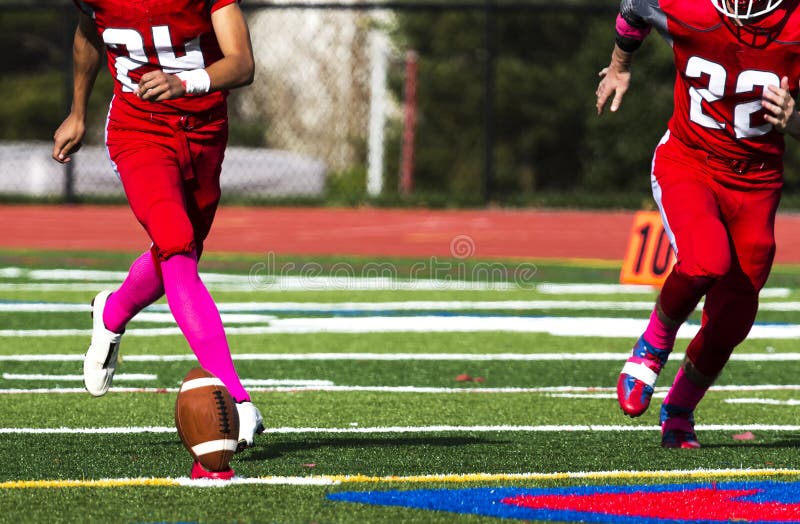 American Football On Kicking Tee Stock Photo Image of astroturf