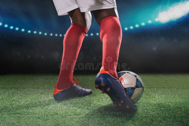 Kick off stock photo. Image of night, match, male, goal 46225330