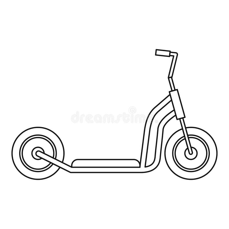 Kick Scooter Icon, Outline Style Stock Vector Illustration of outline