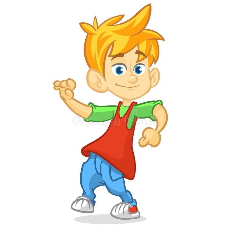Download Cute Cartoon Boy Dancing Illustration Stock Vector ...